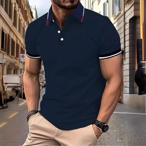 Men's Polo Shirt Summer Workwear Polo Shirt T-Shirt Collared Cultural T-Shirt