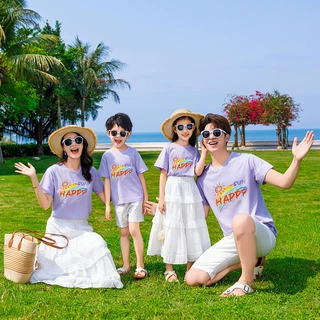 2026夏季新款一家四口三口亲子装唯美蛋糕裙洋气时尚休闲短袖套装