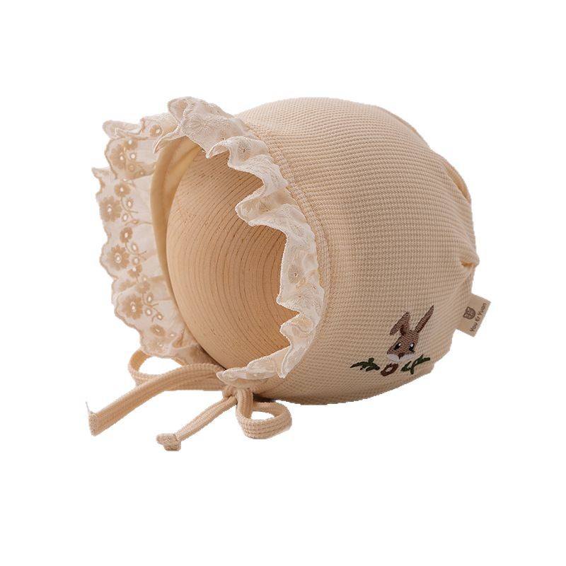Sombreros para bebés primavera y otoño pequeños meses princesa corte sombrero para bebés puerta de chimenea algodón recién nacido sombrero de invierno