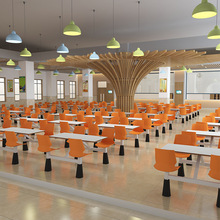 学生公司员工食堂餐桌椅岩板学校单位职工餐厅四人连体桌椅组合