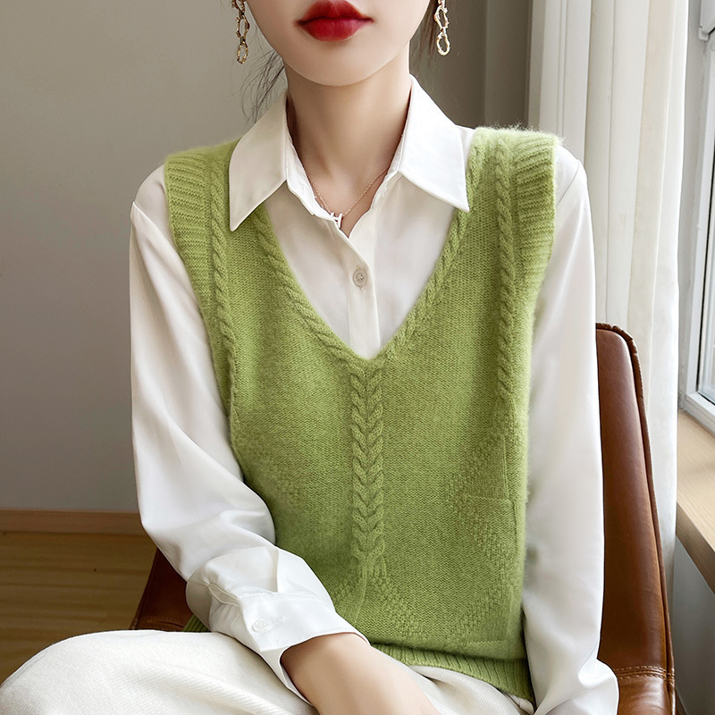 No More Restockings=============Knitted Sweater Vest Pullover Vest V-Neck Jacquard Wholesale Women's Clothing No More Restockings=============Knitted Sweater Vest Pullover Vest V-Neck Jacquard Wholesale Women's Clothing