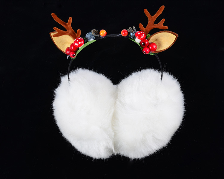 Christmas Winter Antlers Berry Earmuffs Cute Girl Warm Earmuffs Earmuff Autumn And Winter Ear Covers Stall Wholesale display picture 1