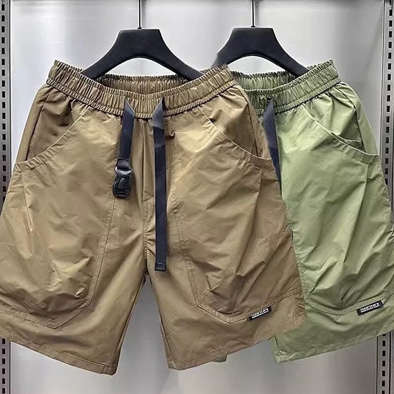 2026 Men's Trendy Summer Thin Loose Straight Casual Shorts Fashion Versatile Pocket Cargo Pants