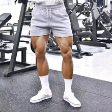 2025肌肉健身男士弹力深蹲器械训练四分短裤纯色练腿神裤