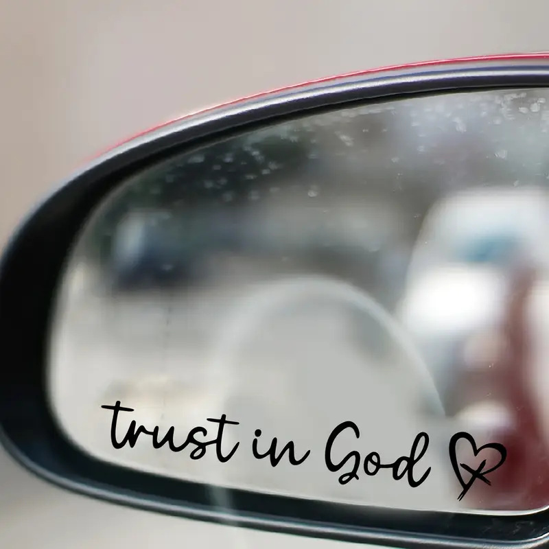 亚马逊热销汽车贴纸Trust in God 后视镜贴纸镜子贴花立体防水贴|undefined