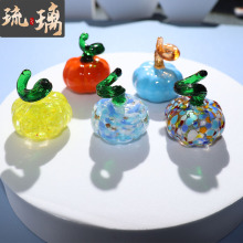 厂家直玻璃高透亮多彩南瓜 家居装饰摆件 镇纸摆饰
