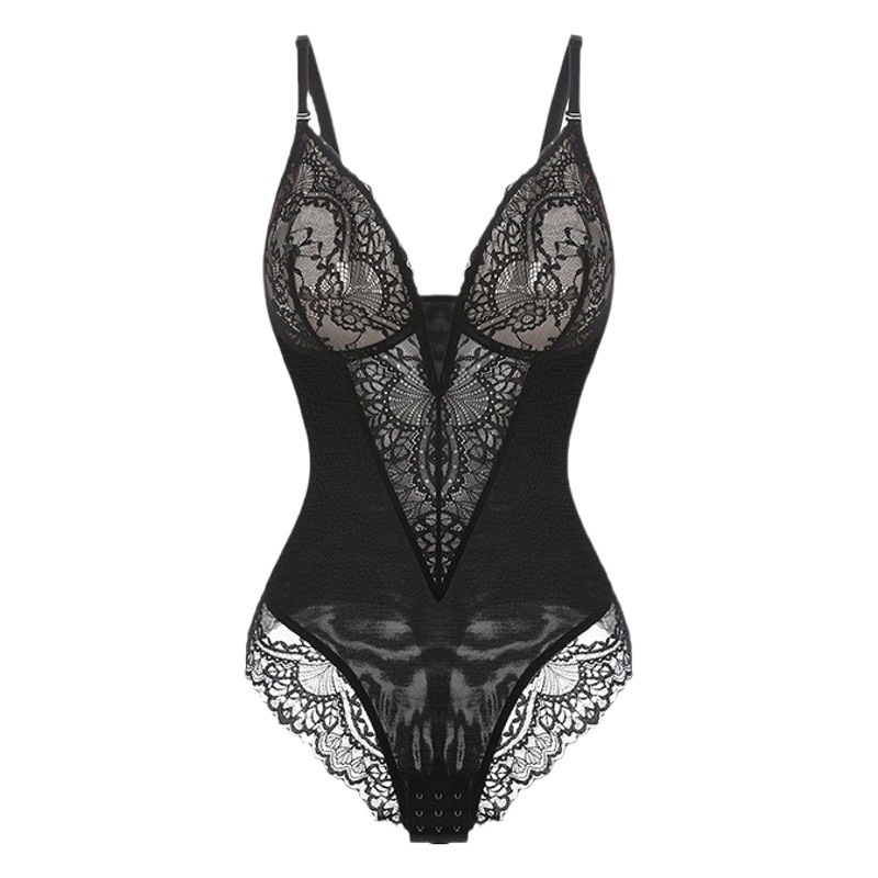 Transfronteriza europea y americana sexy encaje cintura que forma el cuerpo que forma la ropa interior belleza correa trasera de una pieza sexy Lencería corsé para mujeres