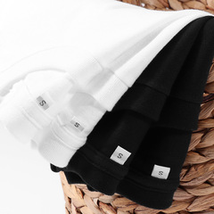 230g long-sleeved T-shirt, round neck, pure cotton heavy-duty white trendy brand unisex school uniform workwear with logo