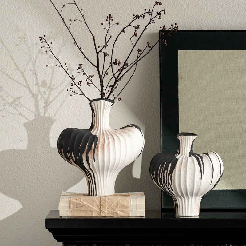 Керамическая ваза в стиле ваби-саби Yibeizi, ретро-декор для гостиной, старинные грубые ручной работы цветочные горшки из керамики