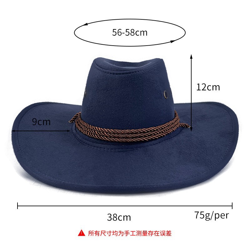 Sombrero de vaquero occidental para hombre, verano