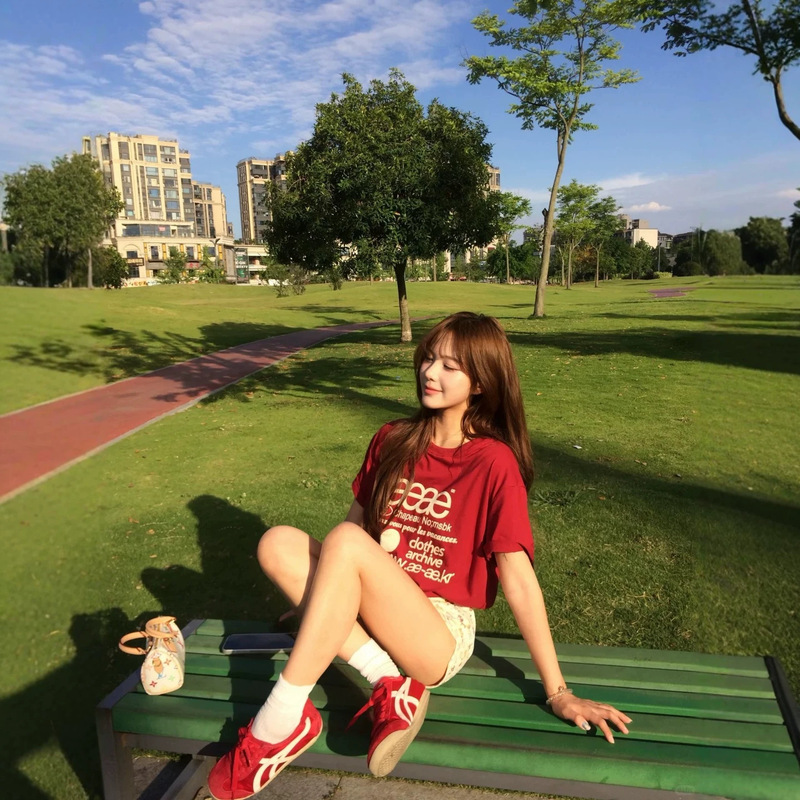 Korean Niche Aeae Web Logo Letter Print Round Neck Loose Short-Sleeve T-Shirt Versatile Short Top for Women Trendy Korean Niche Aeae Web Logo Letter Print Round Neck Loose Short-Sleeve T-Shirt Versatile Short Top for Women Trendy