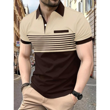 I 45065 Men's Printed Stripe Polo Shirt ��ʿӡ������������