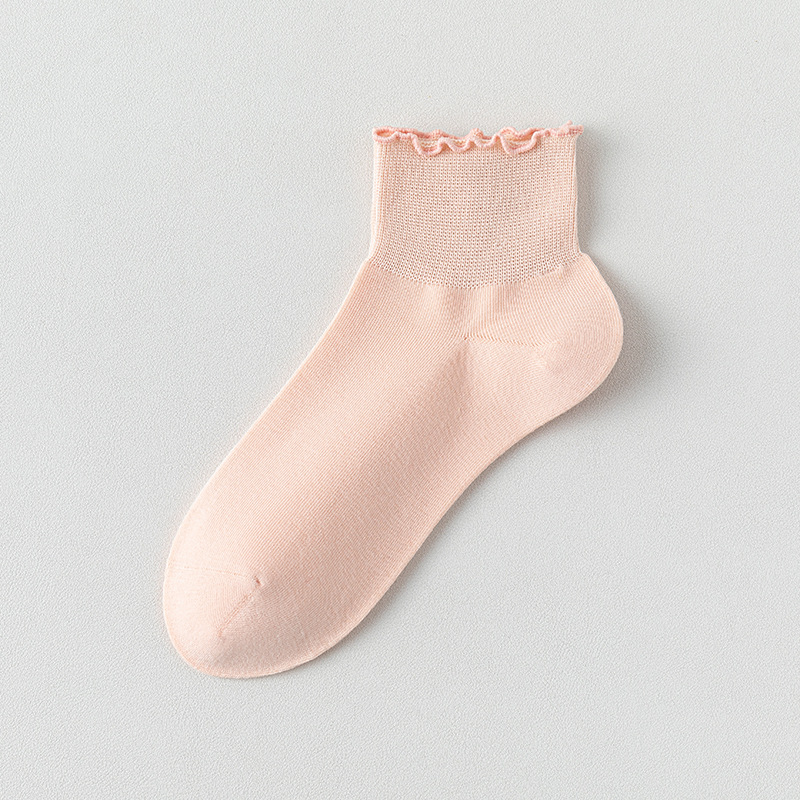 Calcetines de algodón de color sólido para damas verano hongo botón calcetines para mujeres sin hueso cabeza de embalaje independiente calcetines transpirables