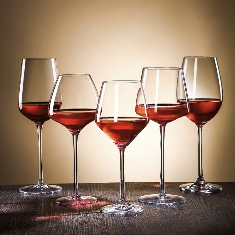 Productos de fábrica, copa de vino tinto de cristal de pelo recto, copa al por mayor, estilo ins, juego de regalo de comerciante de vino de alta gama, logotipo fijo