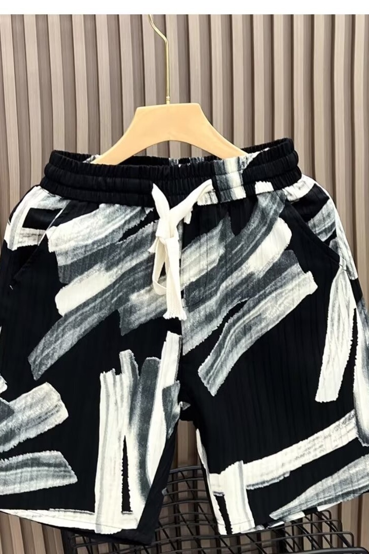 Summer New Style Men's Casual Beach Shorts Versatile Loose Straight Leg Five Point Pants Trendy Popular Instagram_viptrois.com