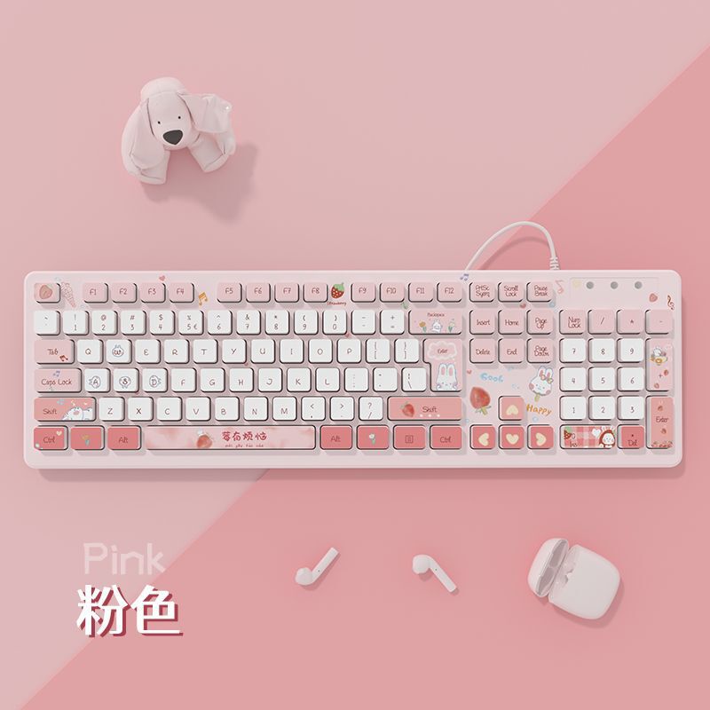 巧克力彩绘创意无线键盘女生高颜值台式电脑办公可爱无线键盘跨境|undefined