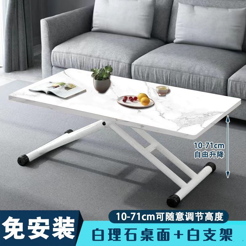 White marble table top + white stand
