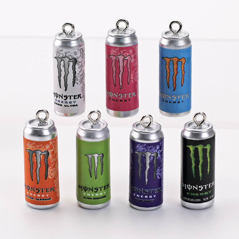 Miniature Monster Energy Drink Can Model Handmade DIY Accessory Keychain Zipper Pull Pendant
