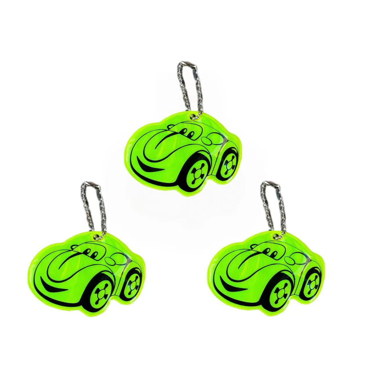 Fábrica directa de colgantes de automóviles reflectantes de PVC de llaves