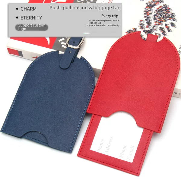 Push-pull luggage tag aircraft boarding pass hidden suitcase tag card set double-layer advertising LOGO