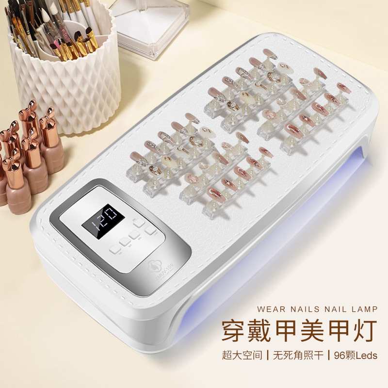 Gran espacio para usar lámparas para hornear con uñas 96 máquinas de fototerapia para uñas, luces para uñas de secado rápido, no manos negras, luces especiales para uñas