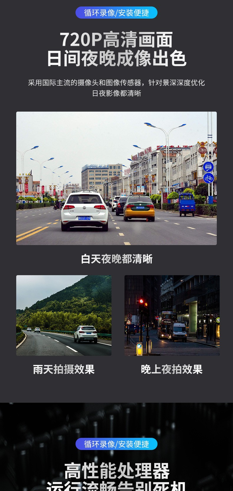 Ultra-thin Car Rearview Mirror Dash Cam 4.19inch Dash Cam HD Front and Rear Dual Recording with Reversing Image