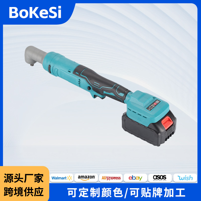跨境外贸舞台桁架角向电动无刷冲击棘轮扳手便携式90度直角扳手