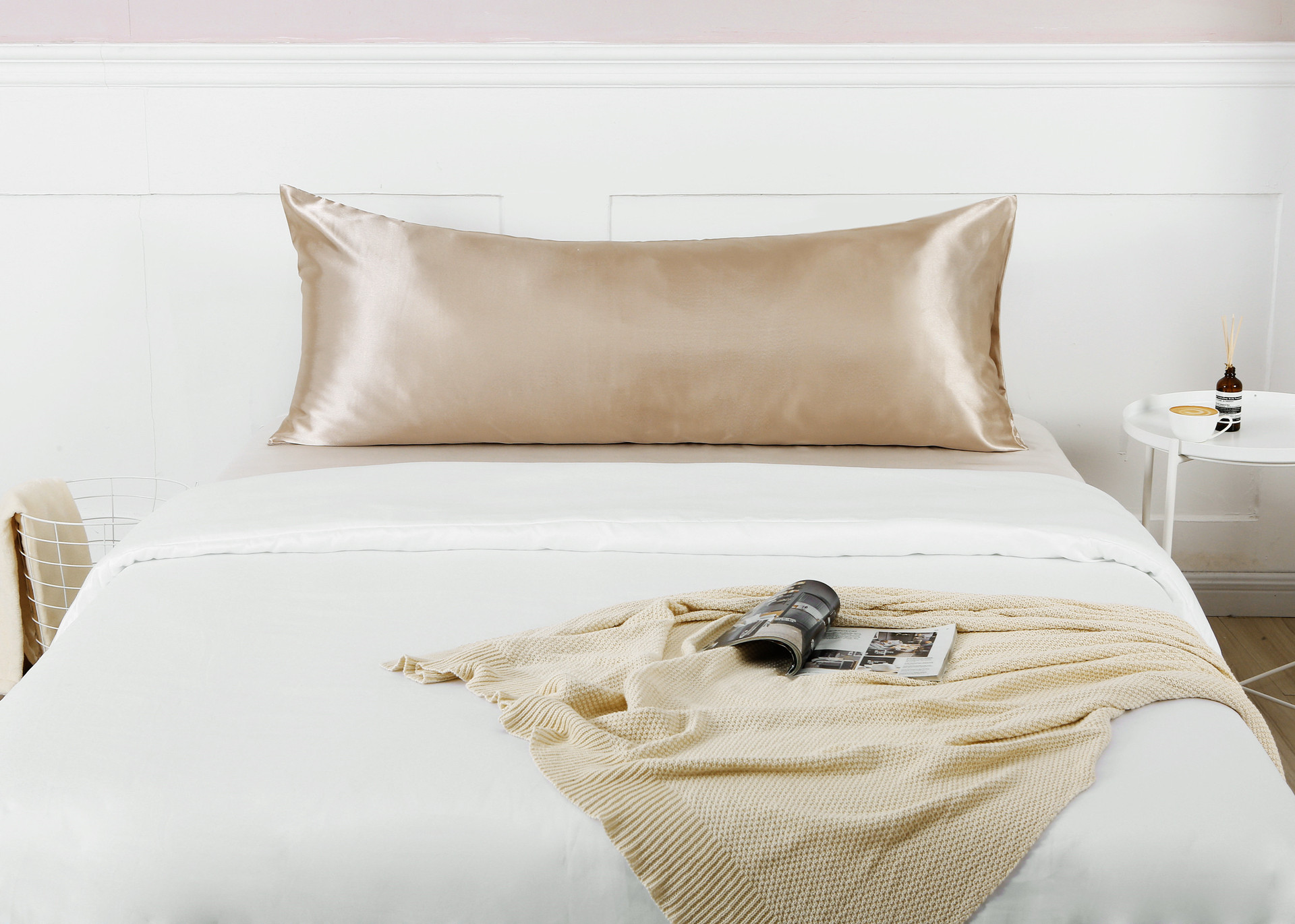 Satin Pillowcase Silk Effect Solid Colour Bedding Pillow Case_voghion.com