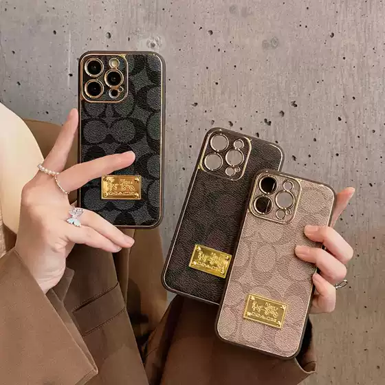 Trendy Gold Electroplated Case for iPhone 17, Premium Leather iPhone 15 Pro Max Luxury Protective Cover