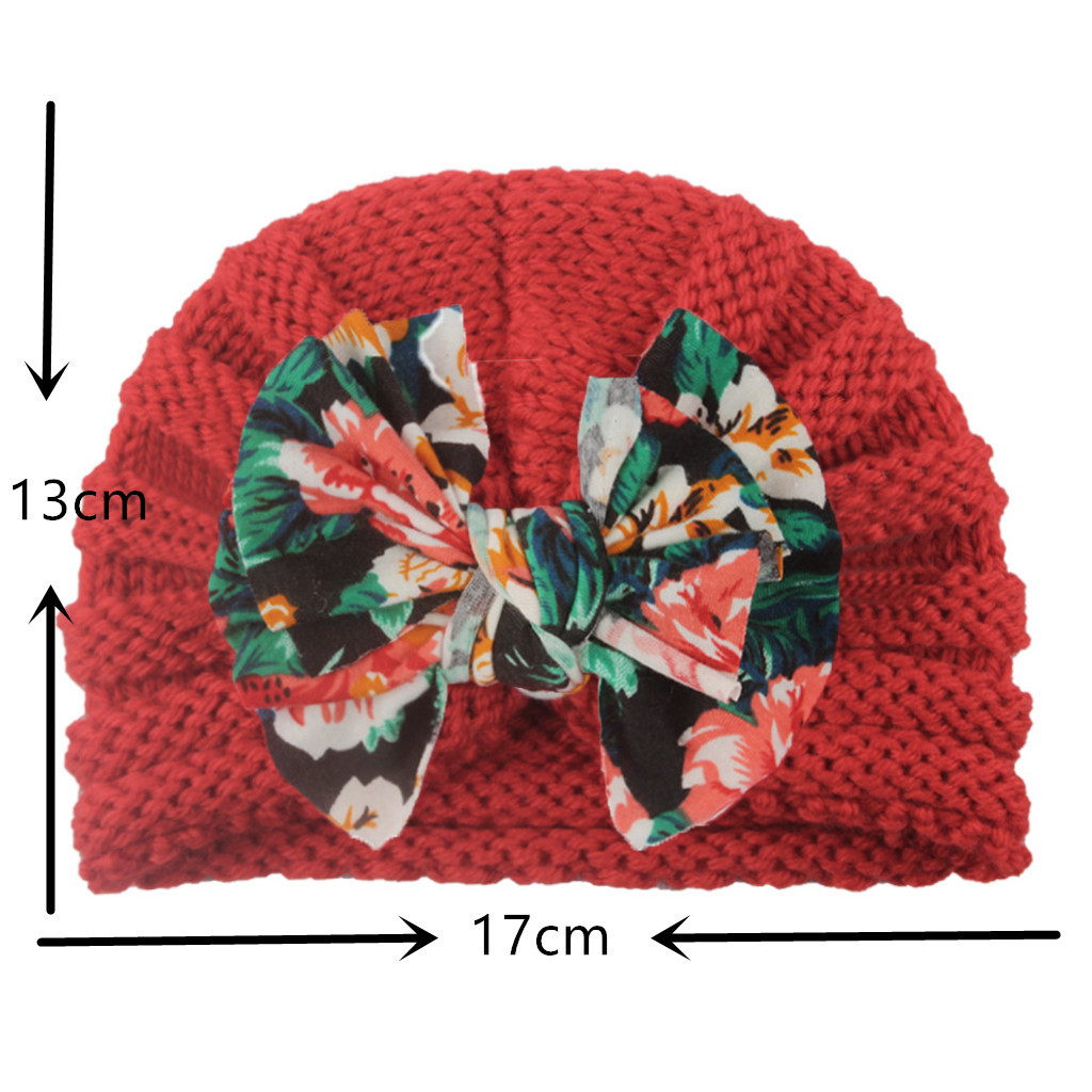 Children Unisex Fashion Bow Knot Printing Wool Cap display picture 2