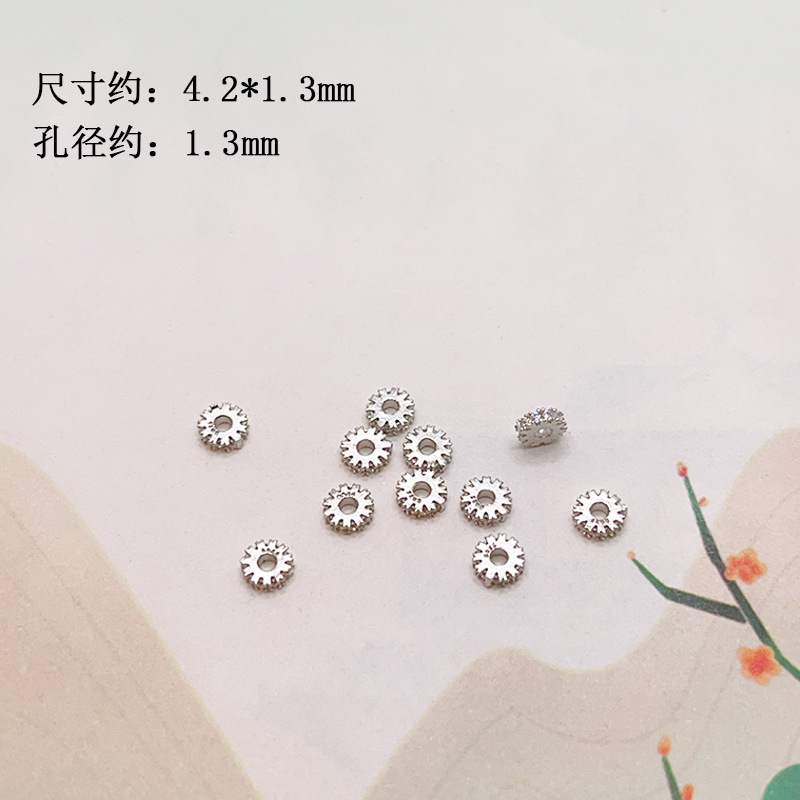 S925 Silver Gold-Plated Diamond-Studded Spacer Beads, Small Waist-Shaped Butterfly Walnut Beads Accessories for DIY Bracelets and Necklaces
