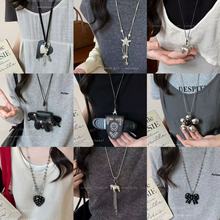 韩系简约个性小马吊坠项链小众设计感气质时尚精致复古独特项链