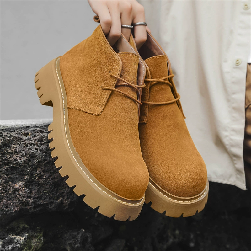 2024 новая корейская версия мужской повседневный бизнес английский меховые туфли Мартин сапоги туфли с низким уровнем одежды 7302-J
