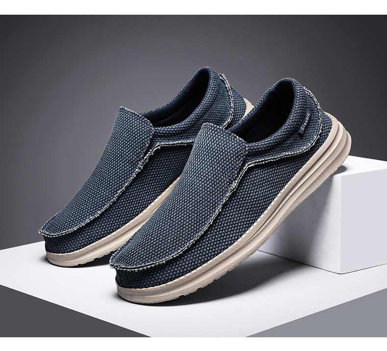 New Men's Loafers Cross-border , Casual For Men, Flat Canvas Shoes, Ultra-lightweight, Large Size Slip-on Shoes_vogvips.com