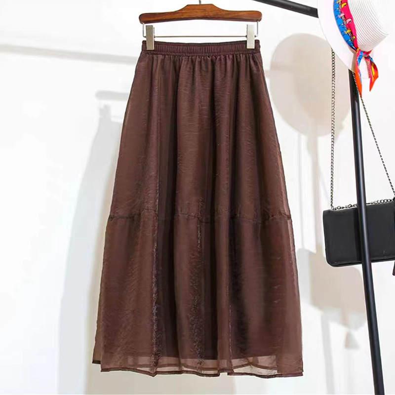 夏の女装高級感ファッション揚げ街減齢小香風黒tシャツ上着半身スカート2枚セットスカート|undefined