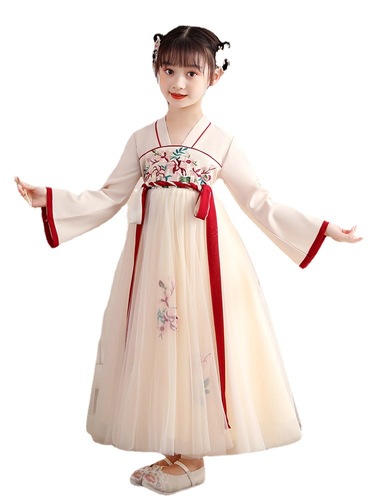Girls' Hanfu dress, autumn children's princess dress, summer dress, long-sleeved spring and autumn children's dress, female autumn style internet celebrity dress, autumn dress
