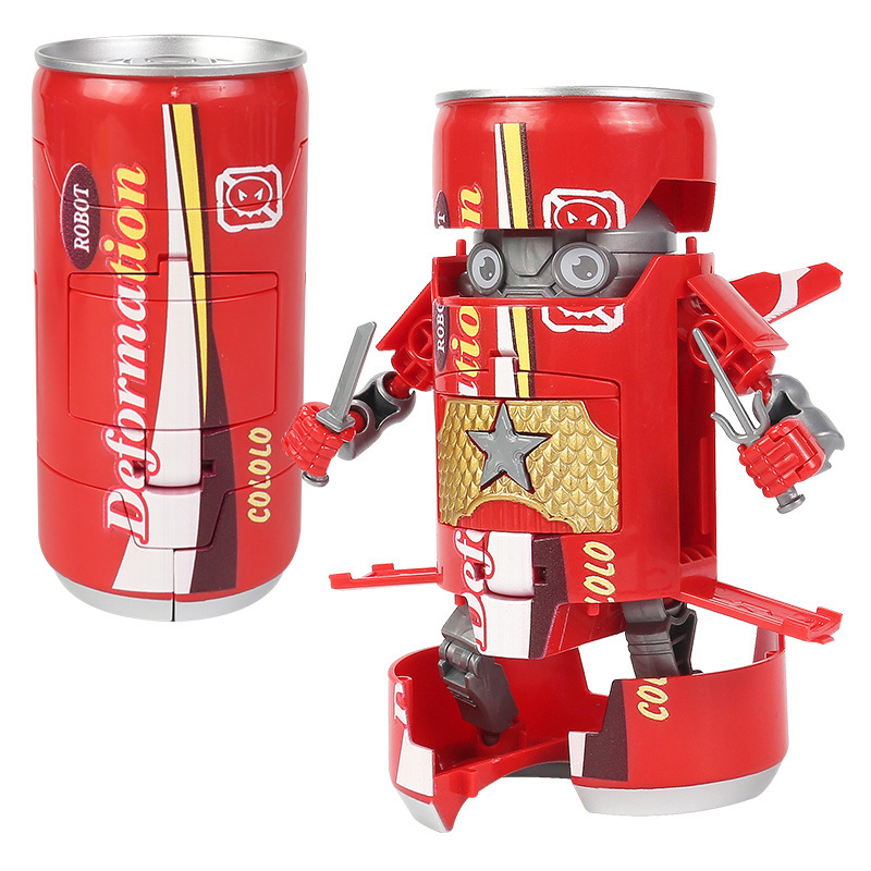Bebida botellada Coca-Cola Mechanic Robot para niños de transformación juguete modelo samurai cerebro