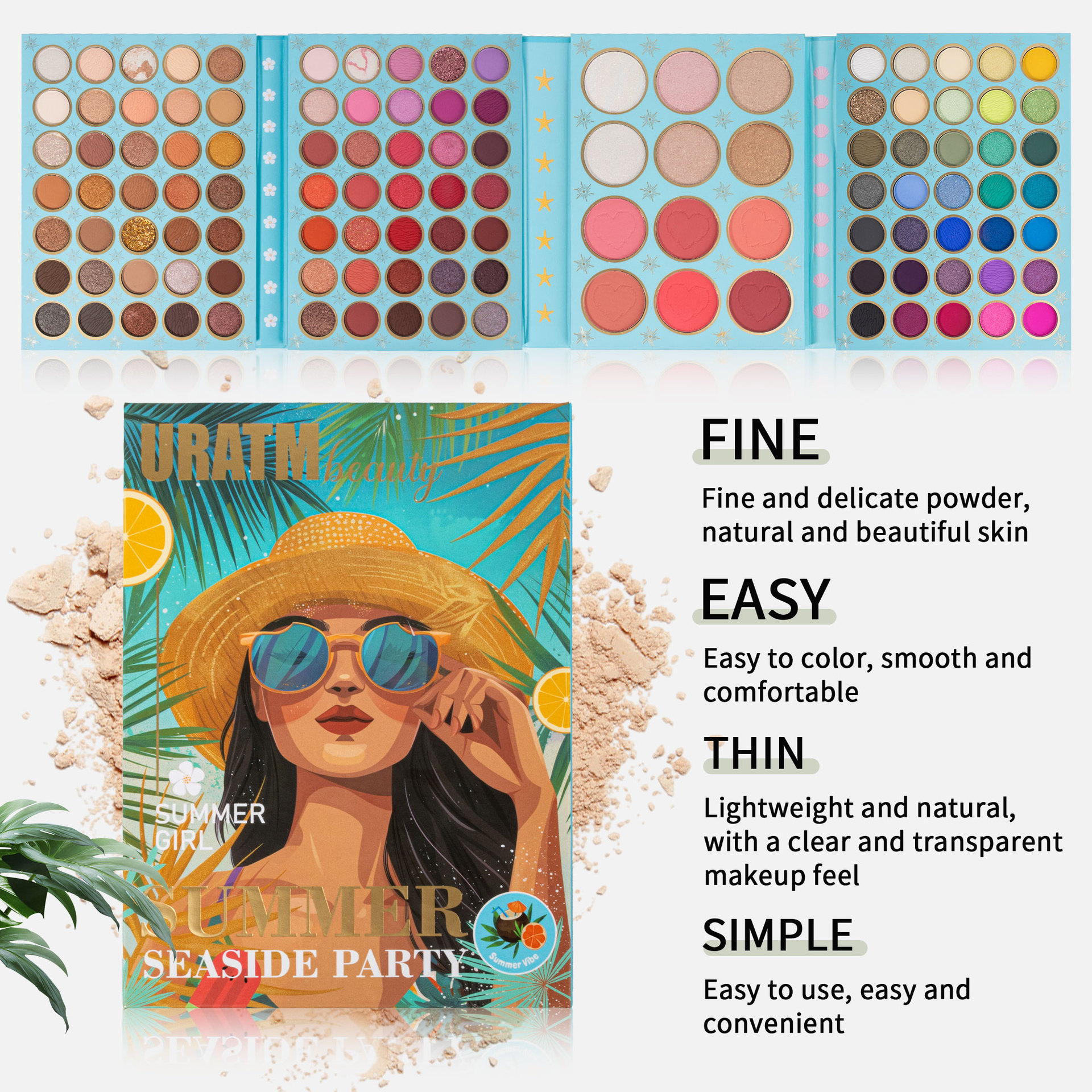 Cross-border 117-color folding eyeshadow palette, four-layer matte, pearlescent blush contour, high-gloss one-piece makeup palette undefined