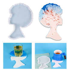 Proudly DIY resin mold head cup mat mold silicone mold resin Amazon hot promotion