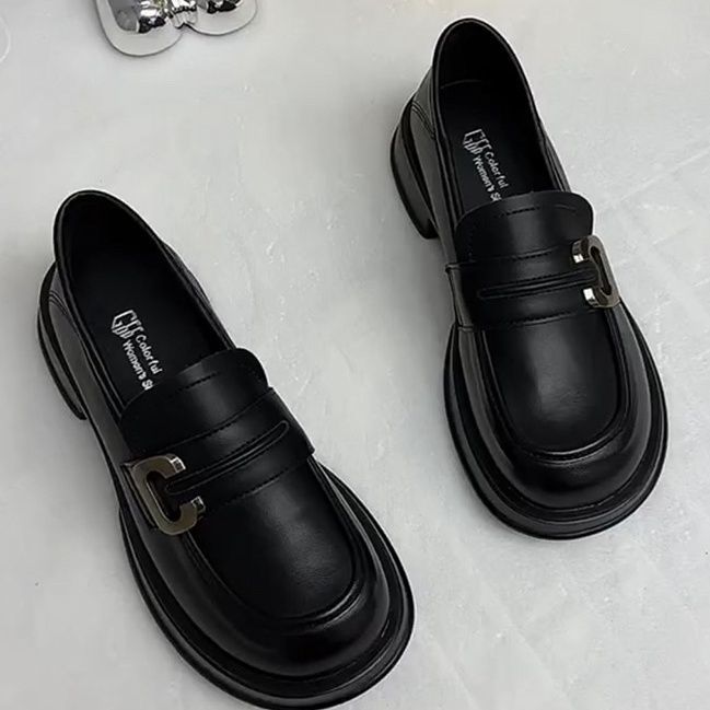 Zapatos de cuero británicos retrógrados franceses zapatos de tacones bajos negros zapatos Lefour 2026 primavera y otoño zapatos uniformes zapatos mujeres