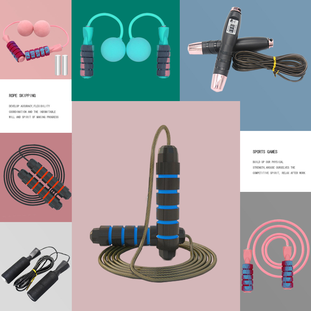 밧줄 건너 뛰기 도매 어린이 밧줄 건너 뛰기 학생 고등학교 입학 시험 스틸 와이어 베어링 밧줄 건너 뛰기 이중 목적 내 하중 대형 볼 무선 로프 건너 뛰기