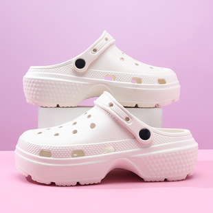Women's Platform Hole Shoes for Summer Outer Wearing Heightened Baotou High-grade EVA Breathable Non-slip Wear-resistant Camping Sandals