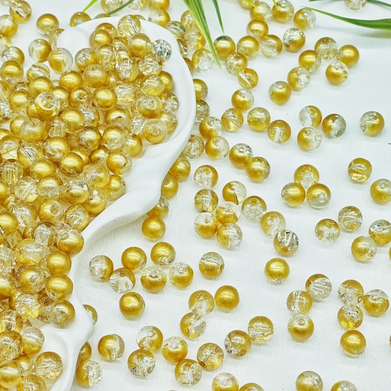 E44 #8mm medio blanco dorado