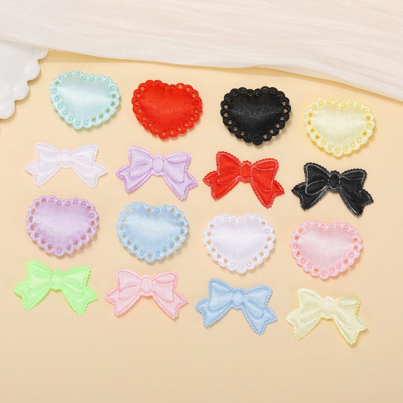 Embossed Light-Colored Satin Heart Bow Accessories DIY Jewelry Accessories Beaded Handmade Hairpin Accessories Accessories Embossed Light-Colored Satin Heart Bow Accessories DIY Jewelry Accessories Beaded Handmade Hairpin Accessories Accessories