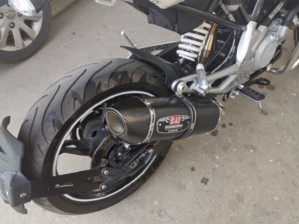Motorcycle Yoshimura R77 modified exhaust pipe full carbon fiber tail section exhaust MT07 R3 GSX250R Kawasaki