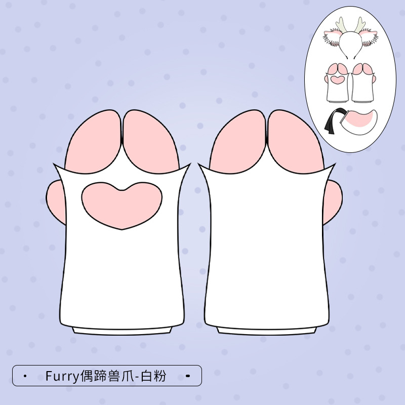 Navidad corbata diadema lindo felpa corbata tocado Cosplay accesorios hechos a mano simulación bestia oído diadema