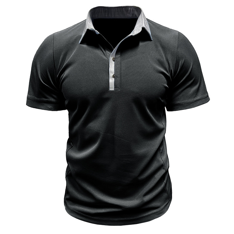 2024 Summer Polo Collar Colored Short sleeved Shirt for Men's Casual Top_vogarts.com