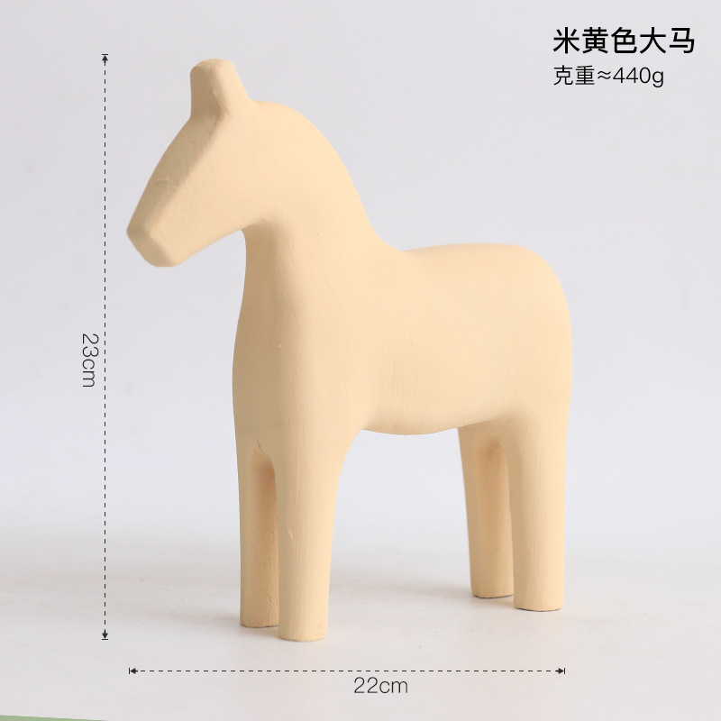 現代のシンプルなモランディ色の創意達拉木の木馬の置物の家庭の装飾品の客間のテレビの戸棚のお茶の数々の装飾|undefined