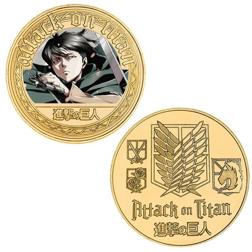 Attack on Titan Commemorative Coin Captain Eren Animation Coin Peripheral Commemorative Coin Die-cast Metal Coin