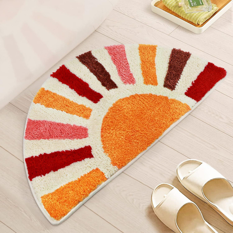 Cross-Border Hot-Selling Rainbow Series Imitation Cashmere Floor Mats Bedroom Room Decoration Carpet Bathroom Absorbent Spot Floor Mats